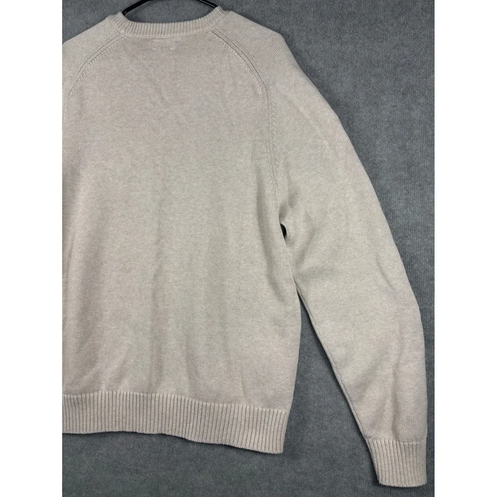 J. Crew Mens XXL Beige‎ Cotton Crewneck Knit Sweater BI841 HO23 Tan Long Sleeve